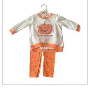 Mommy's Little Pumpkin Kids Costume lounge Set - Orange and White size 3-6M